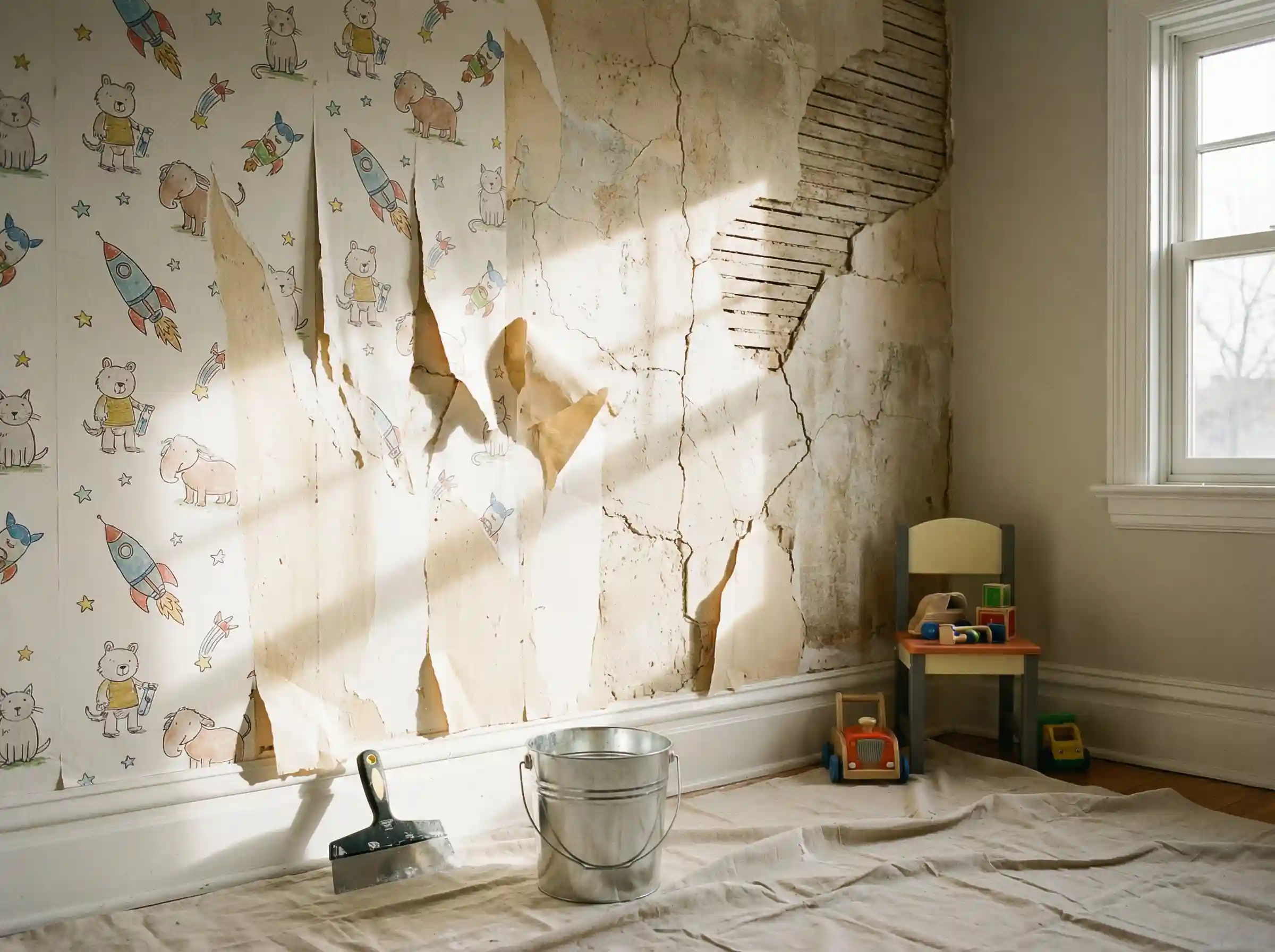 Wallpaper removal in a Las Vegas residence