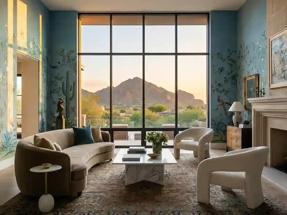 Residential wallpaper installation in a Las Vegas home